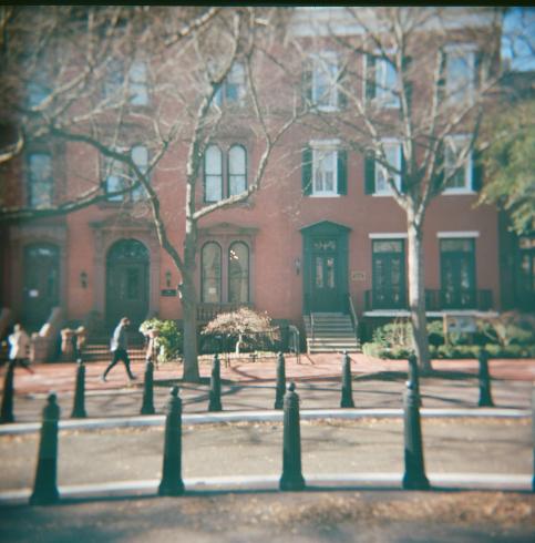 Image of a red D.C. house 