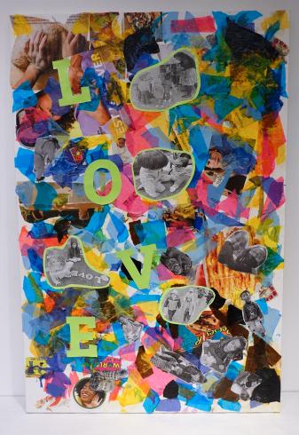 Paper Collages on Canvas 