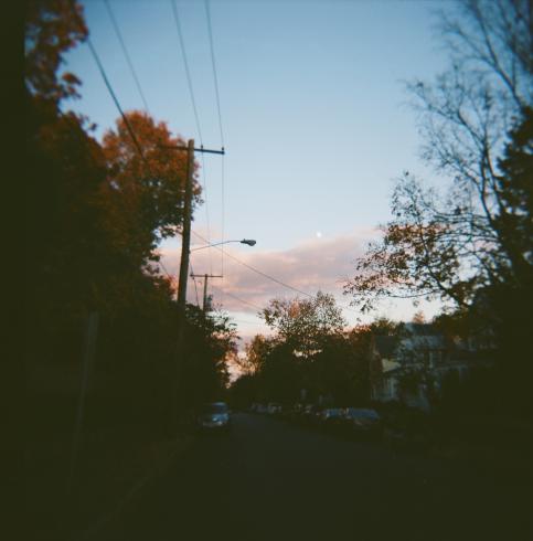 Image of a neighborhood during sunset 