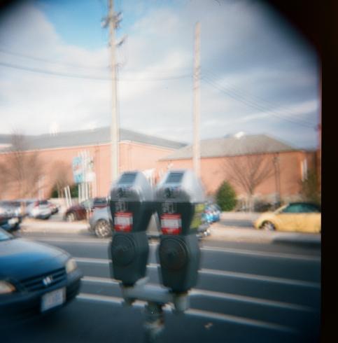 Image of two parking meters 